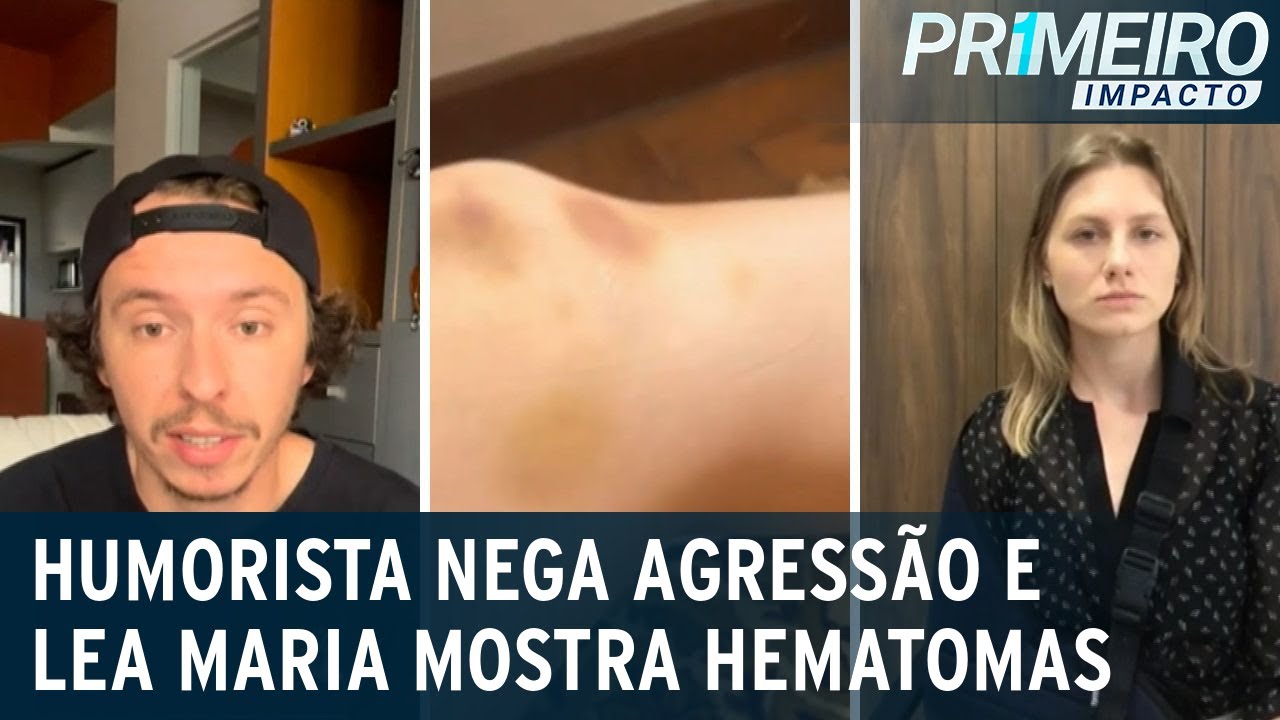 Humorista Juliano Gaspar nega agressões, e Lea Maria mostra hematomas | Primeiro Impacto (14/02/23)