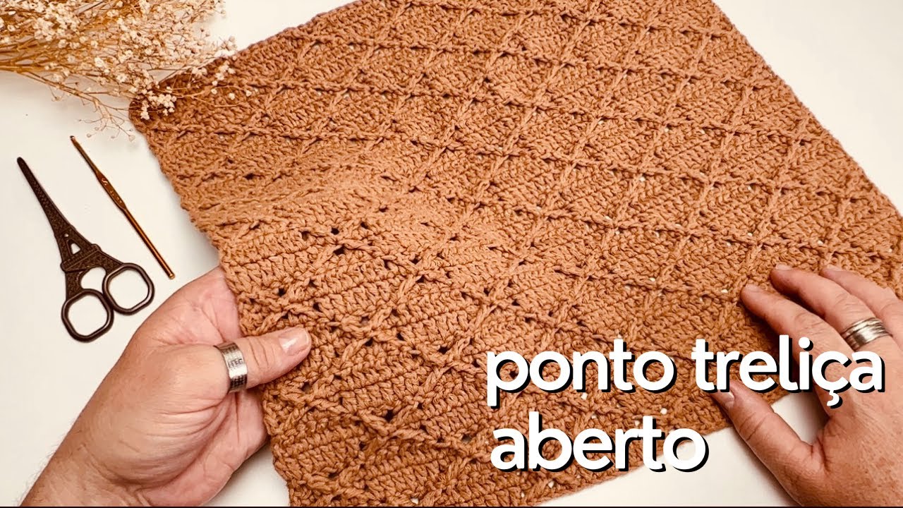 PONTO TRELIÇA ABERTO | Ponto de Crochê lindo para vc fazer diversas peças | PASSO A PASSO