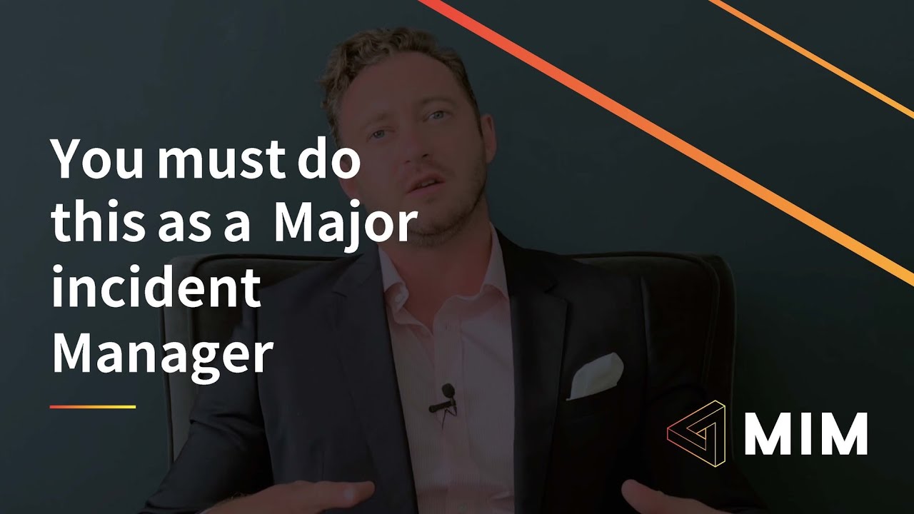 You must do this as a Major Incident Manager