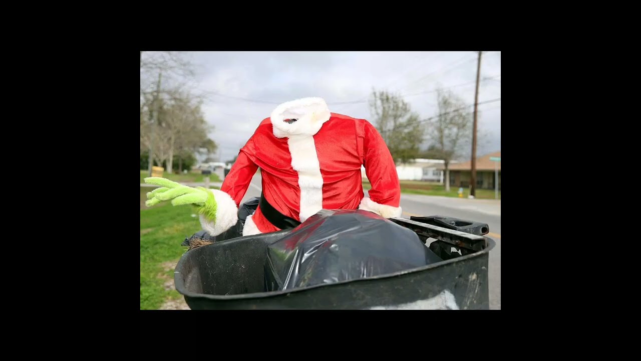 abandoned and destroyed Santa animatronics