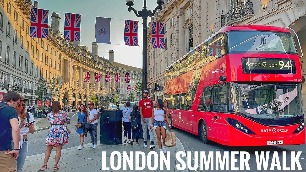 England, Central London Summer Walk | Relaxing Walking tour in West End London [4K HDR]