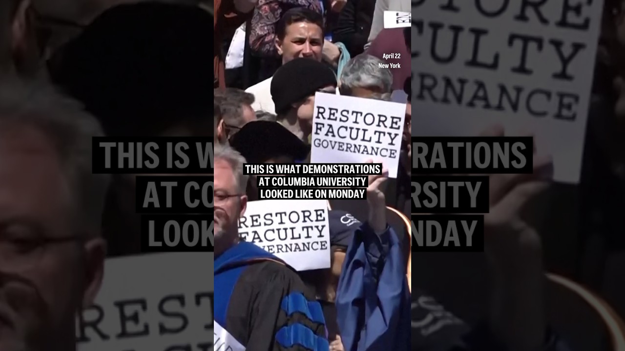 This is what demonstrations at Columbia University looked like on Monday