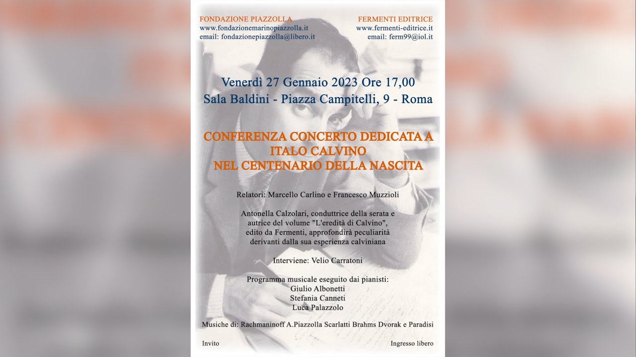 Conferenza Concerto Dedicata a Italo Calvino nel Centenario della nascita - 27 Gennaio 2023