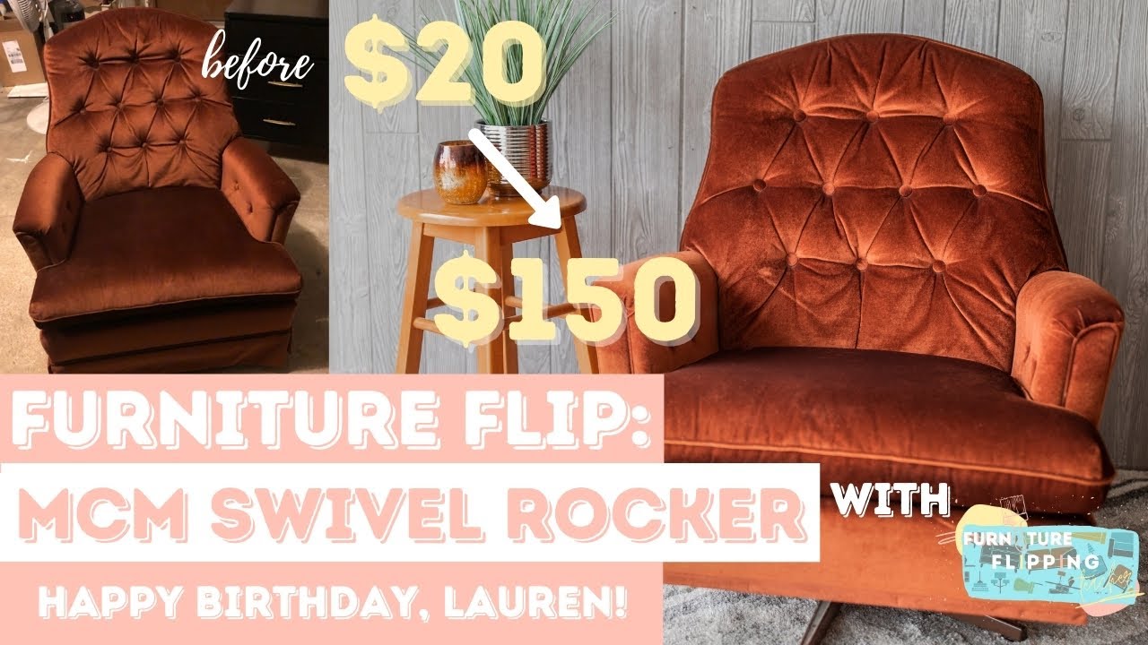 | Mid Century Modern Swivel Rocker | Easy DIY FB Marketplace Flip | FURNITURE FLIPPING TEACHER |
