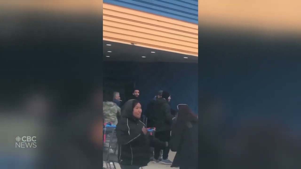 Video shows man throwing a shopping cart at Thompson security guard
