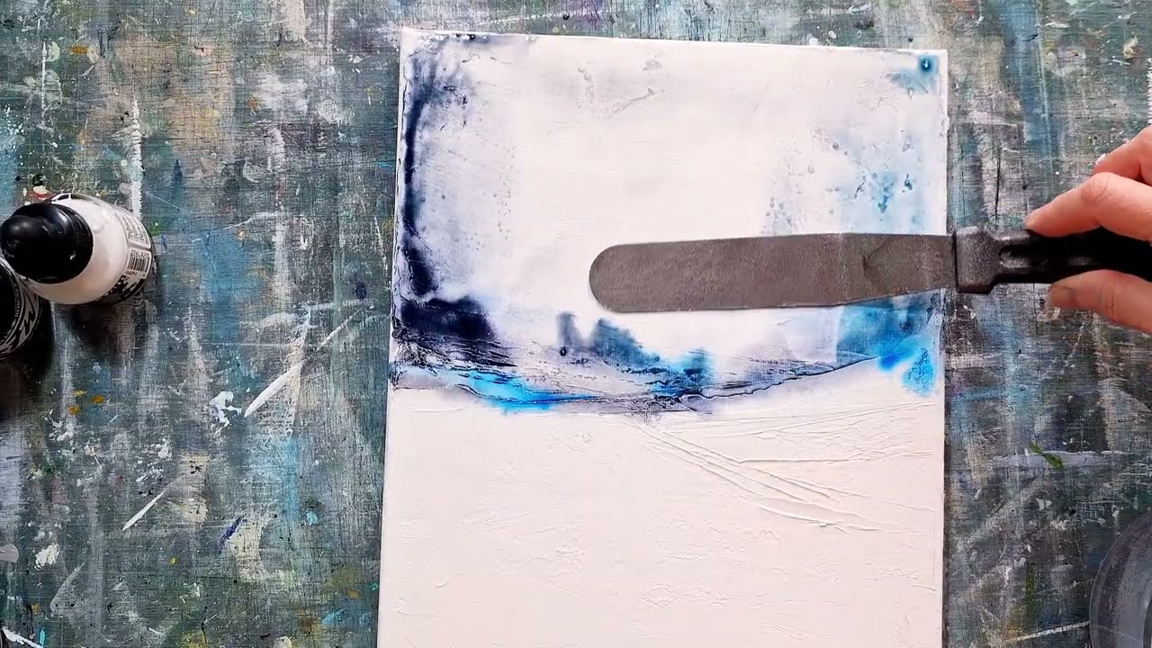 Wow! 😲 Beautiful Moody Abstract Acrylic Inks Painting on Small Canvas! #abstract #acrylicinks #art 