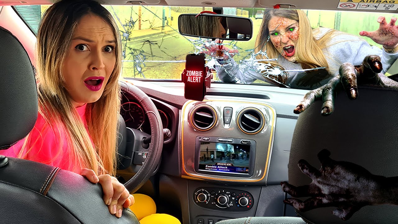 Zombie apocalypse. Saya terjebak di dalam mobil dan zombie menyerang saya!