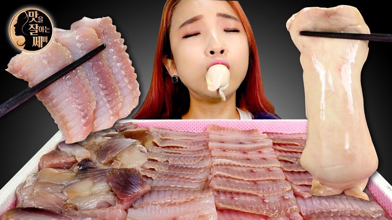 [Mukbang]🐟흑산도 삭힌 홍어&✨홍어애 먹방😋(Hongeo-hoe) Fermented Skates ホンオ raw Sashimi Real sound ASMR | 쎄미