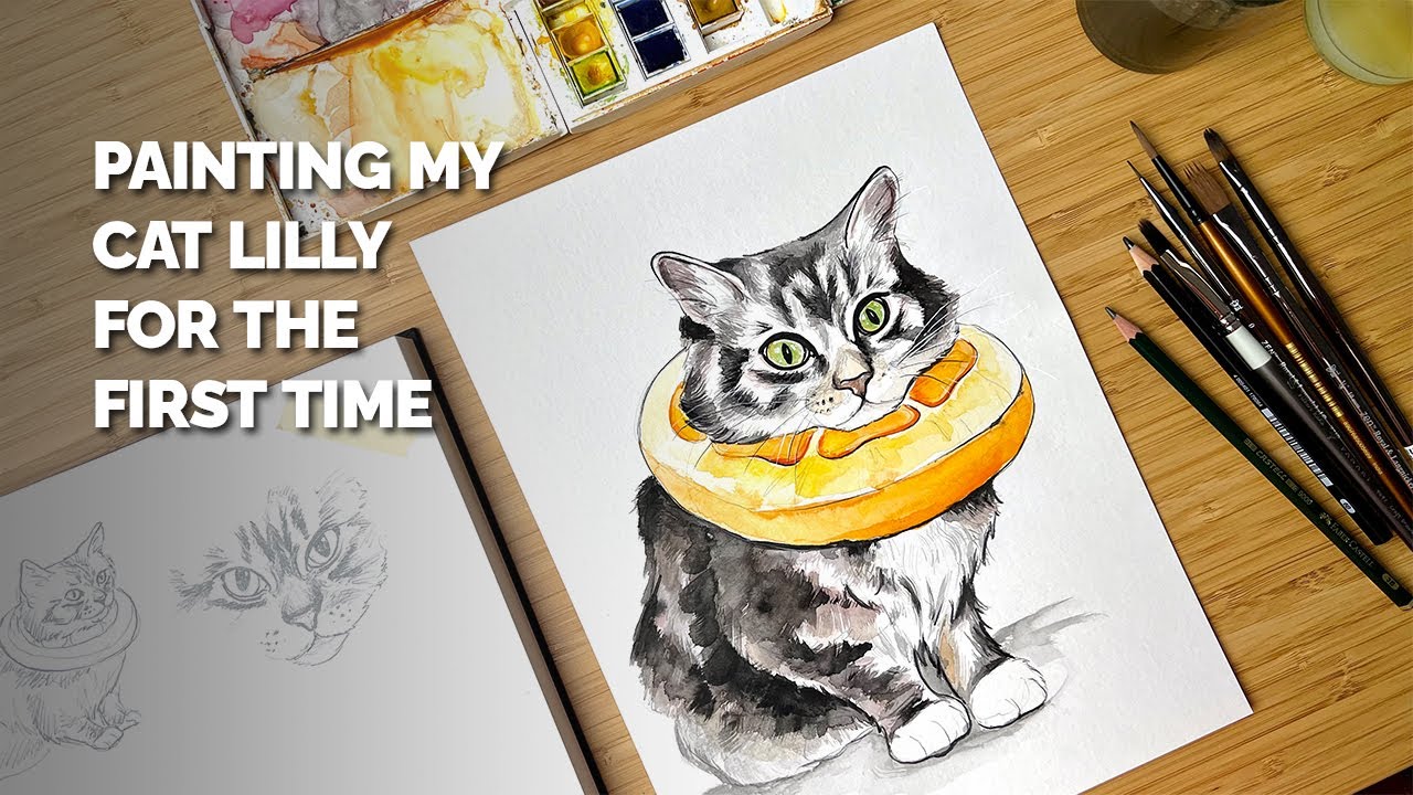 Painting my cat Lilly for the first time