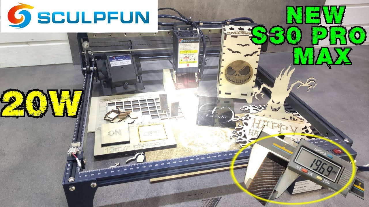 The Best 20W Laser Engraving Machine SCULPFUN S30 Pro Max with Automatic Air-assist System