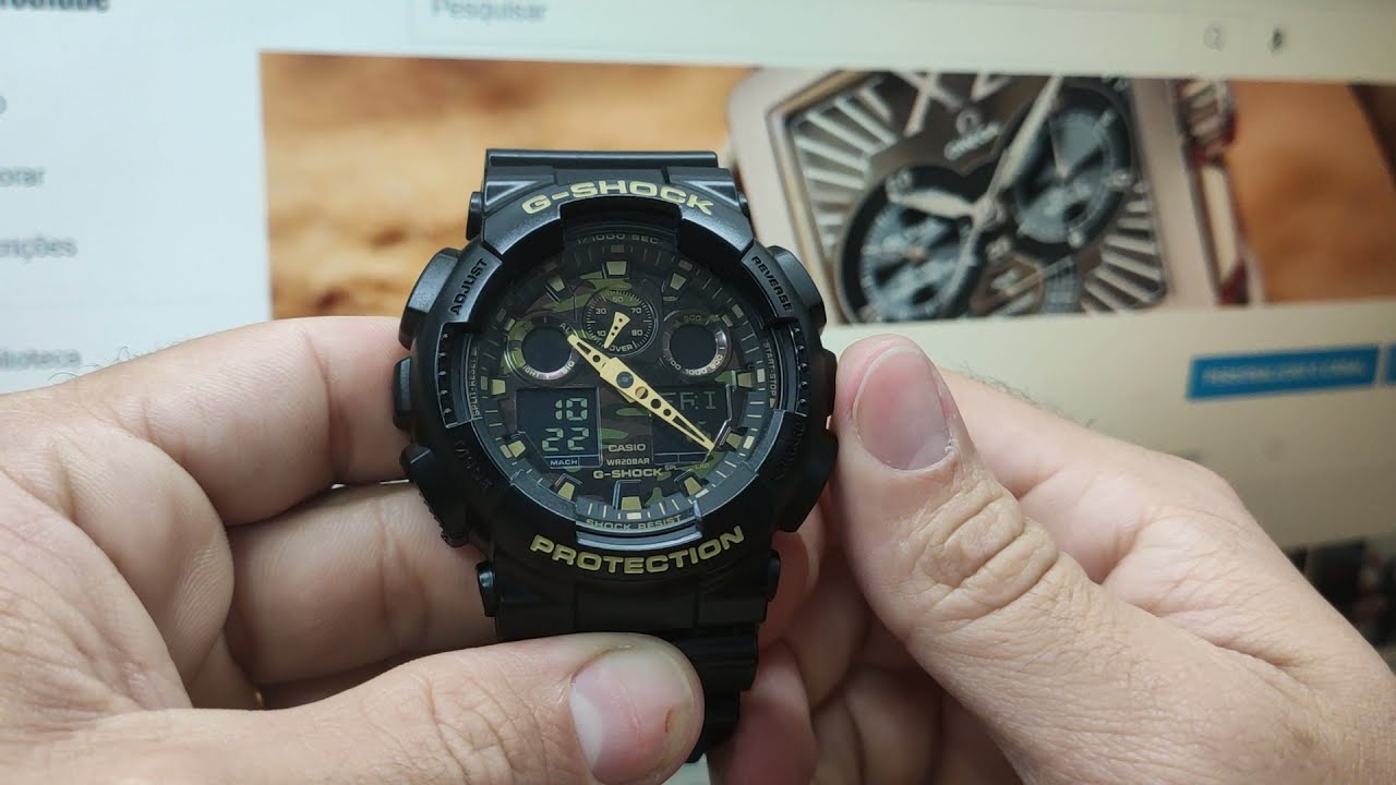 Como ajustar G-shock GA-100 (Ponteiro e digital)