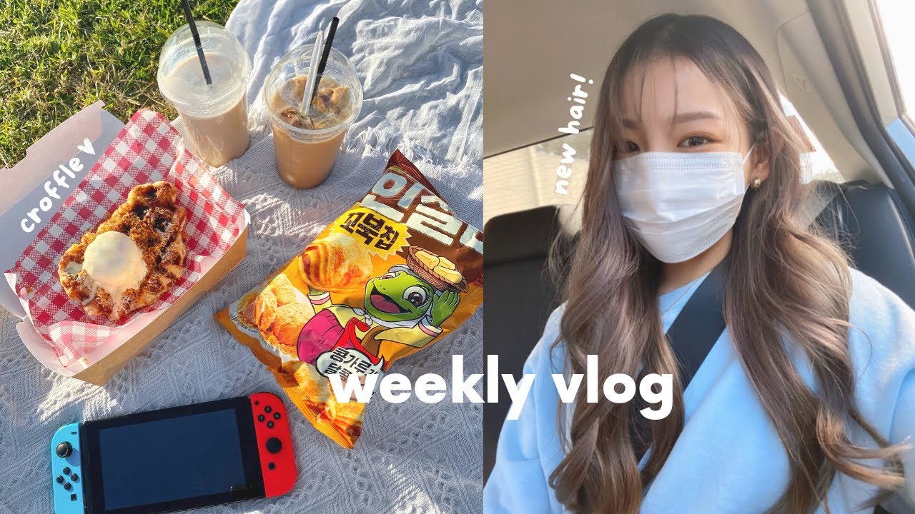 vlog | new hair, rosé tteokbokki, asian supermarket 🛒 croffle, pre-lockdown picnic 🌤