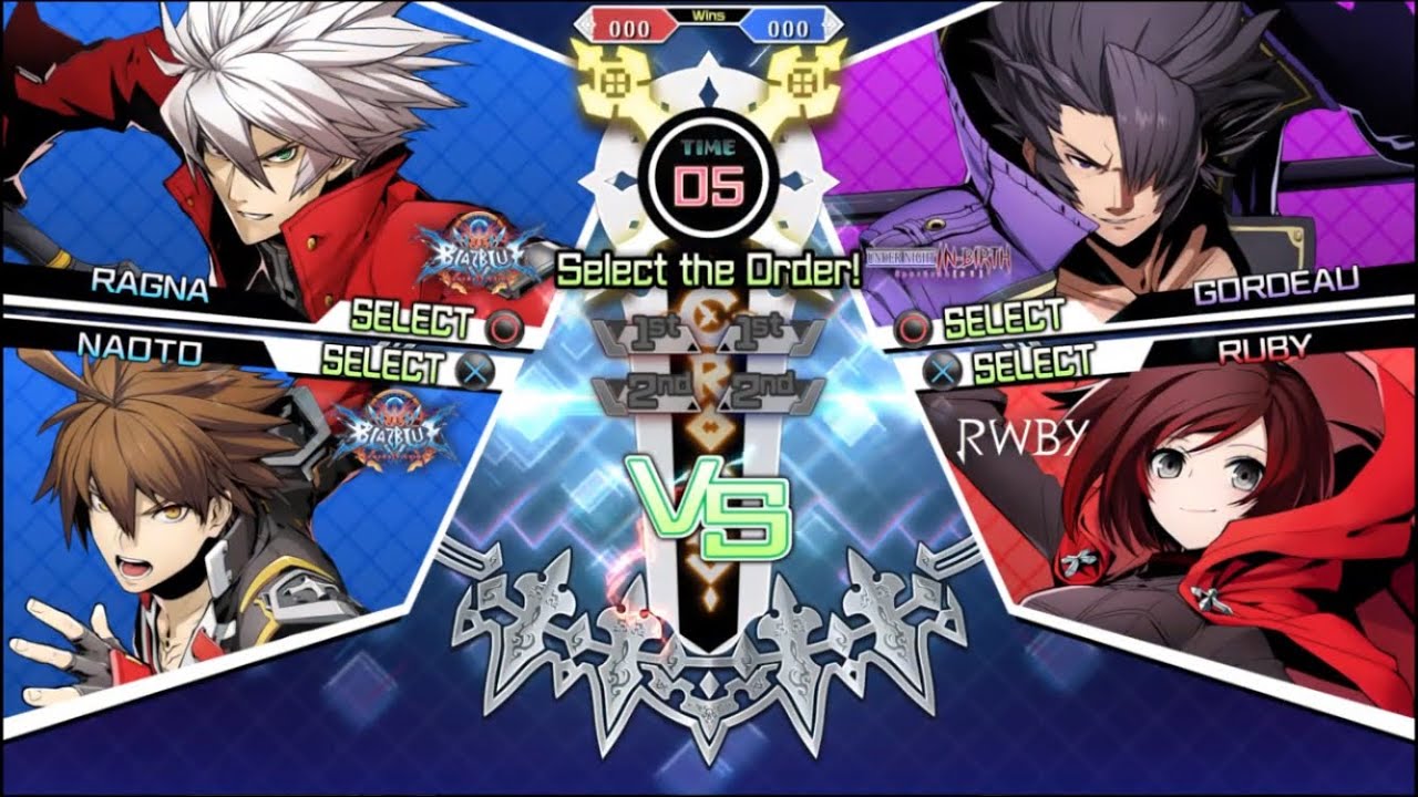 BLAZBLUE CROSS TAG BATTLE (Online Match) Ragna/Naoto K. vs Gordeau/Ruby