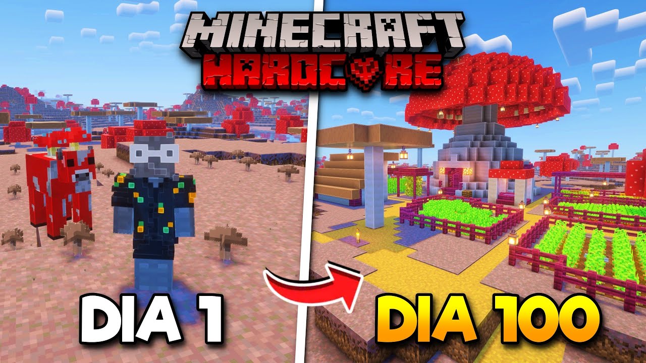 SOBREVIVÍ 100 Días en un Mundo de CHAMPIÑONES en Minecraft HARDCORE