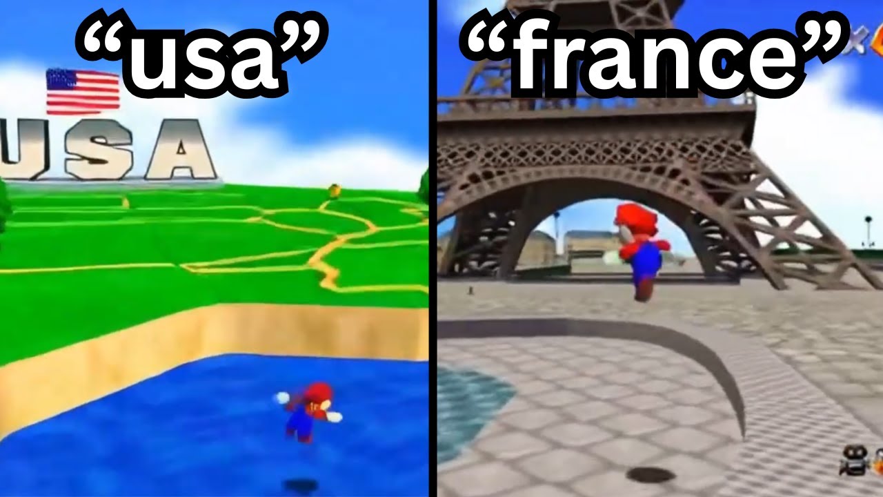 AI Mario 64 Gameplay in Different Countries... (Sora 2)