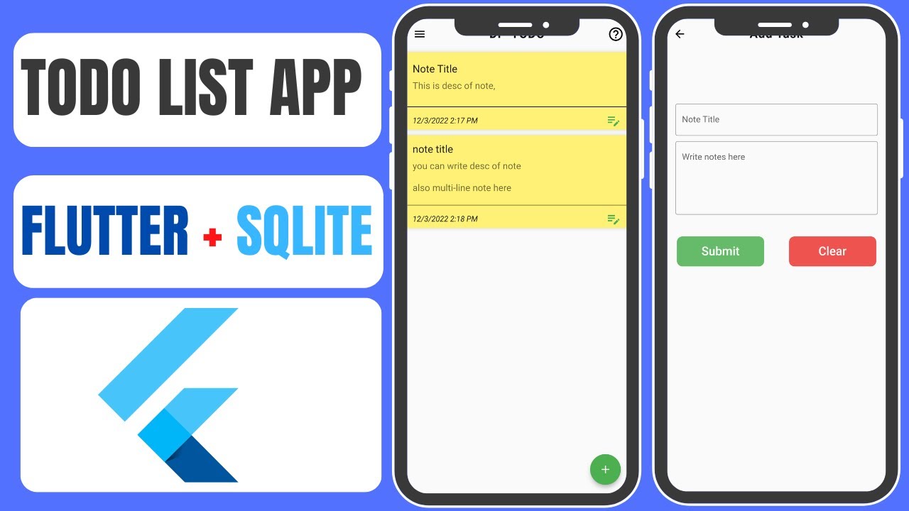 Complete Todo List App with SQLite (sqflite) in Flutter Null Safety