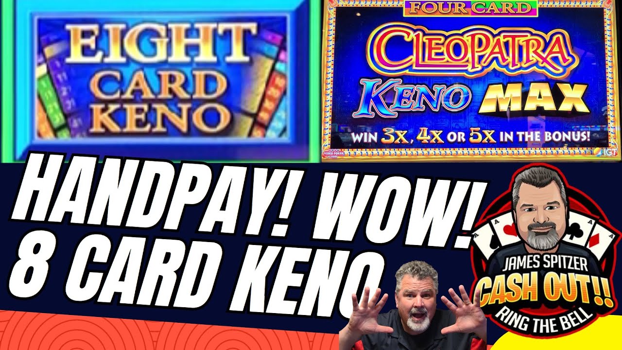 EIGHT CARD KENO HANDPAY , FOUR CARD CLEOPATRA MAX , KENO STAR $$$ #kenonation #slots #casino #keno