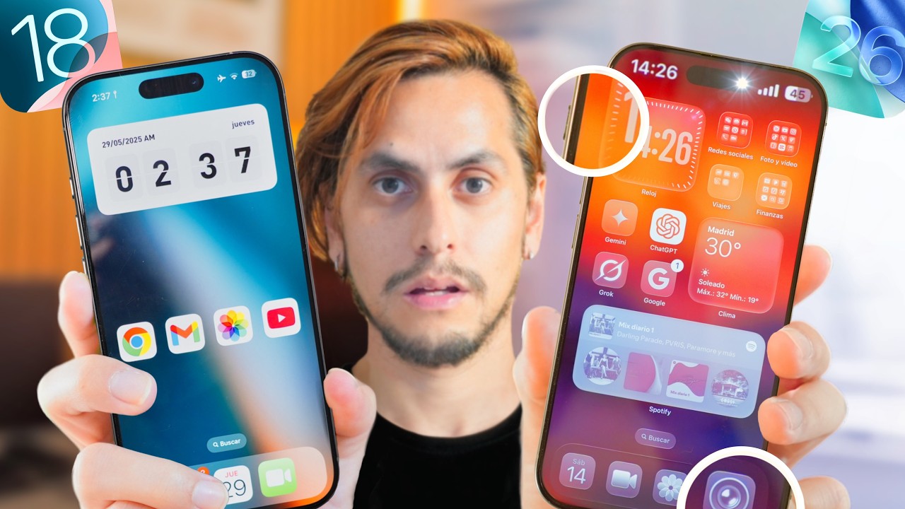 iOS 18 vs iOS 26 – Las 50 NOVEDADES de la MEJOR Actualización para iPhone