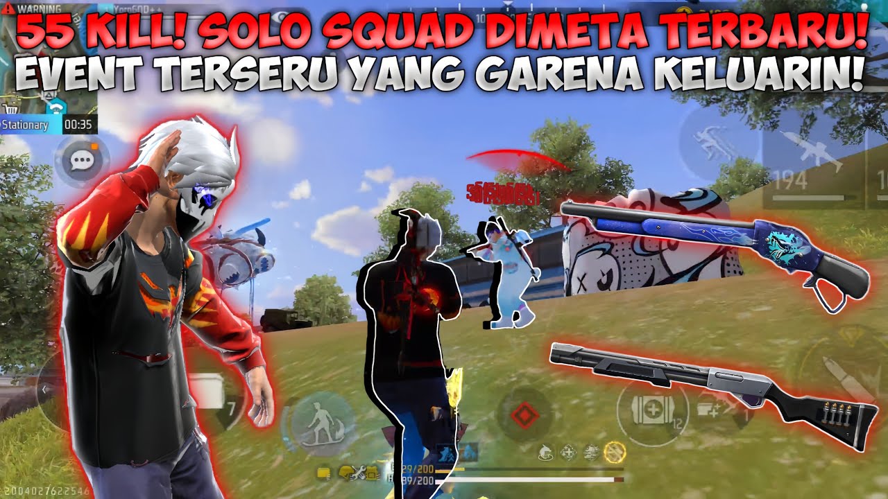 55 KILL! SOLO VS SQUAD DI EVENT TERBARU FREE FIRE! SUMPAH INI EVENT TERSERU FF YANG PERNAH ADA!! 