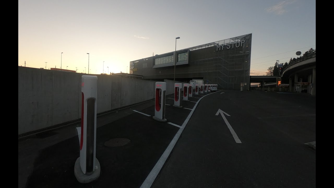 New V3 Supercharger in Affoltern am Albis CH  (for NowYouKnow) by Tesla Kägi | Tesla Model 3 SR+