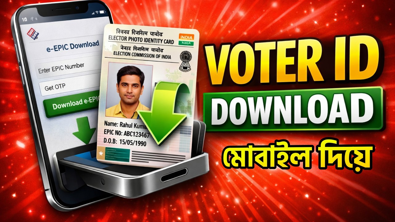 “২ মিনিটে Voter ID Card Download | মোবাইল দিয়ে e-EPIC Download”