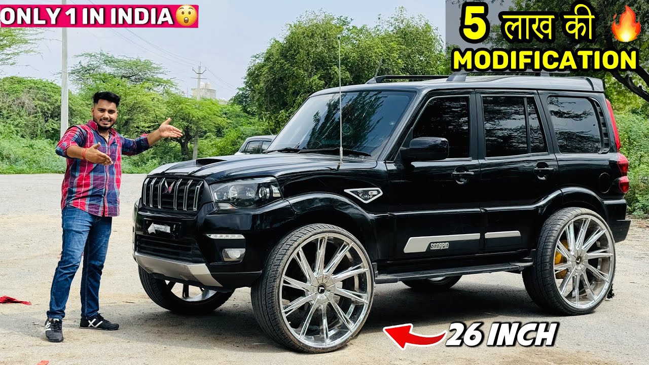 🔥😱Scorpio हो तो ऎसी हो 😍 26 inch Alloy Wheels in Z Black Scorpio @tarunvlogs3445
