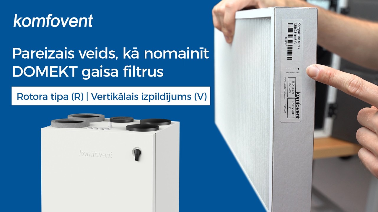 DOMEKT filtru nomaiņa | Rotora tipa (R) | Vertikālais izpildījums (V) (LV)