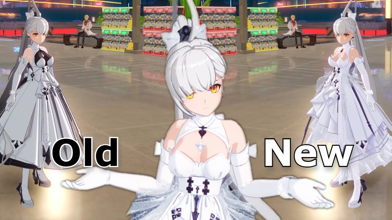 4K Saki Fuwa Wedding Dress Skin Comparison Old vs New | Tower of Fantasy CN
