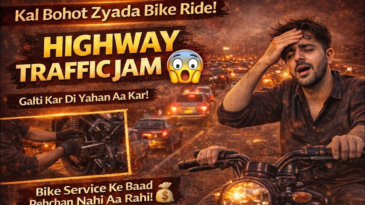 Highway Traffic Jam Mein Phas Gaya 😩 Kal Ki Bike Ride Ne Halat Kharab Kar Di!” 🚦