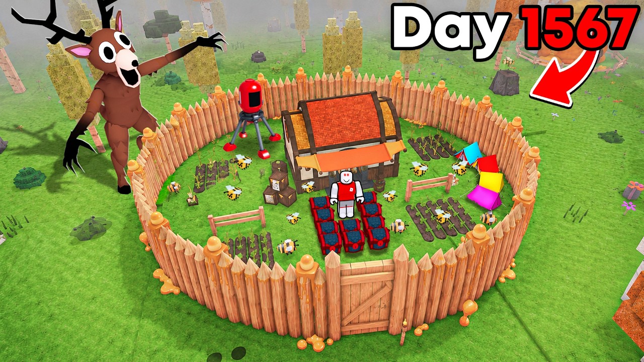 I Built The BIGGEST BEE BIOME Base in 99 Nights in the Forest!