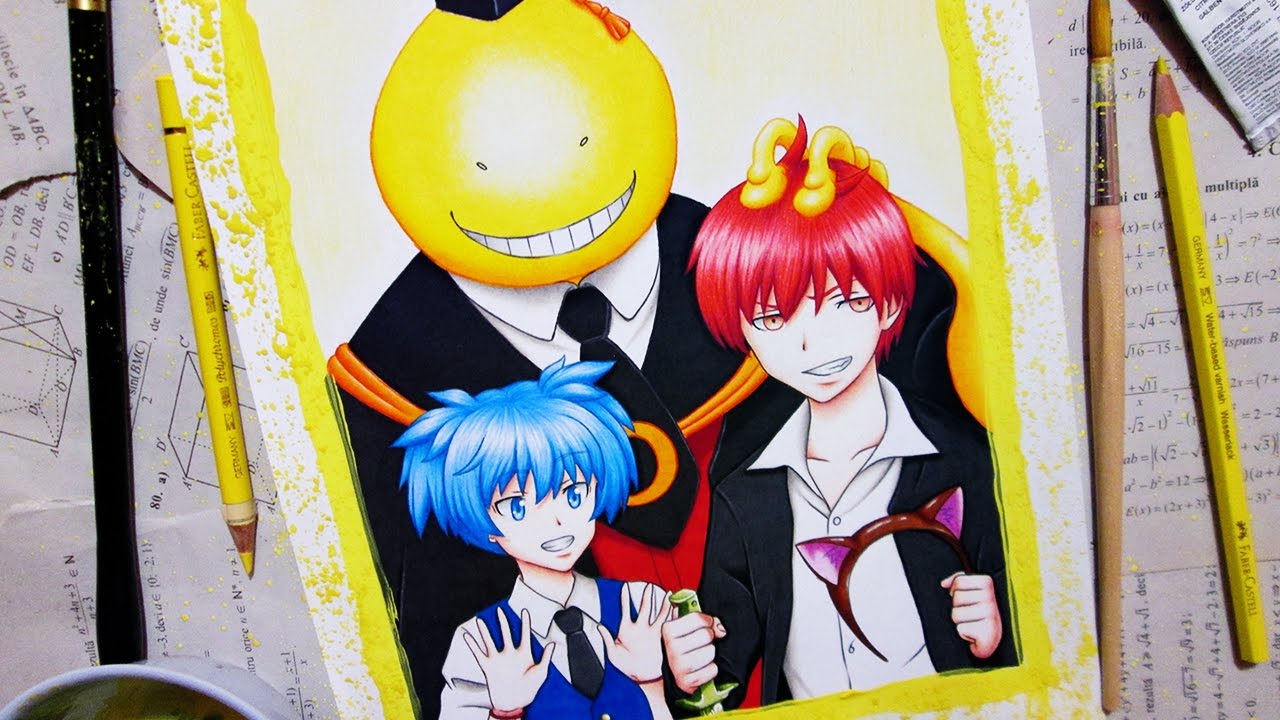 Speed Drawing Koro-sensei, Nagisa and Karma || Assassination Classroom