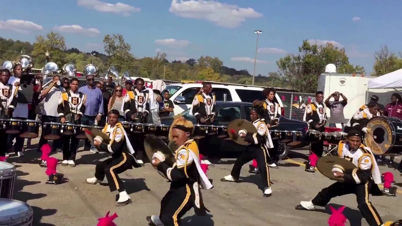 Alabama State percussion warm up at Magic City Classic 2016