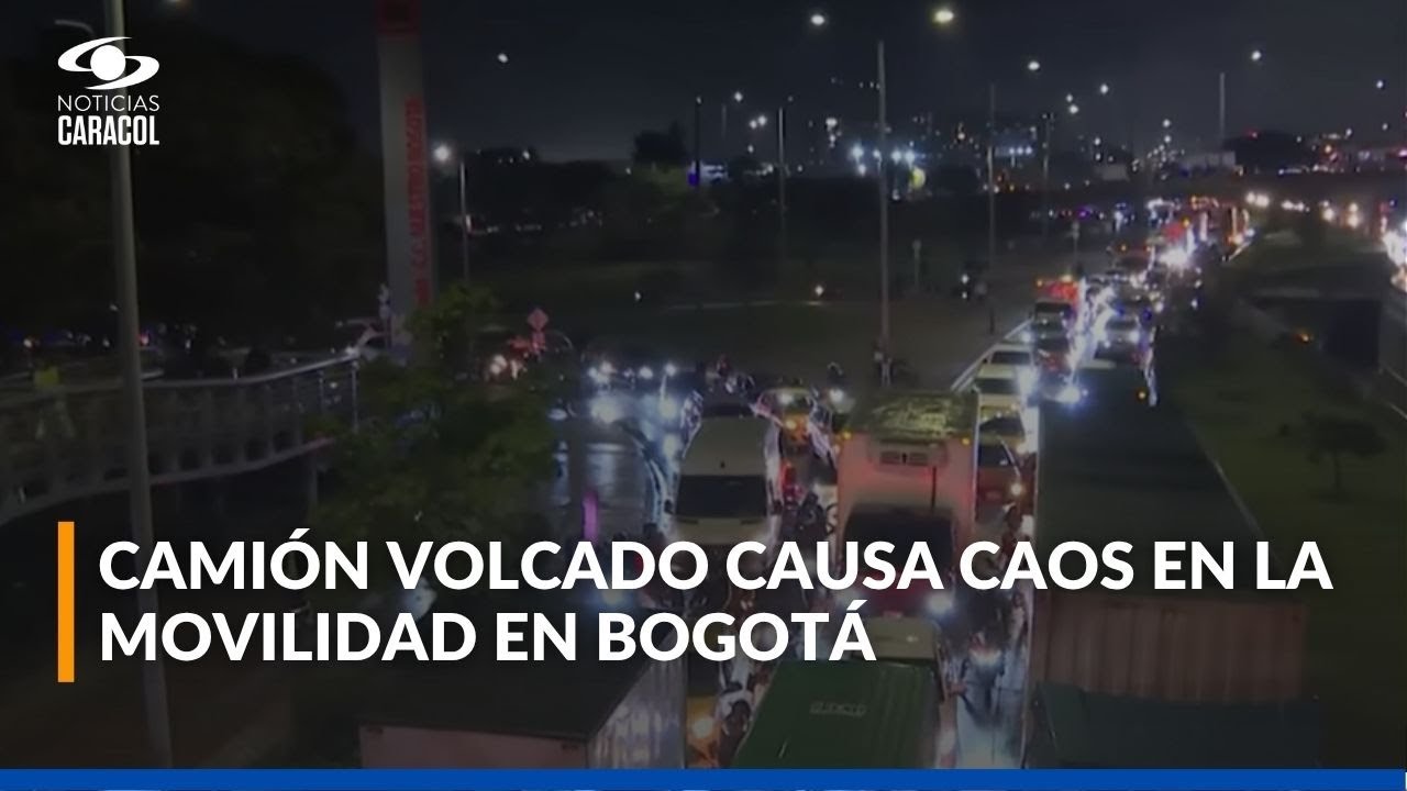 Caos en la Calle 26: volcamiento de furgón causa trancón monumental hacia El Dorado