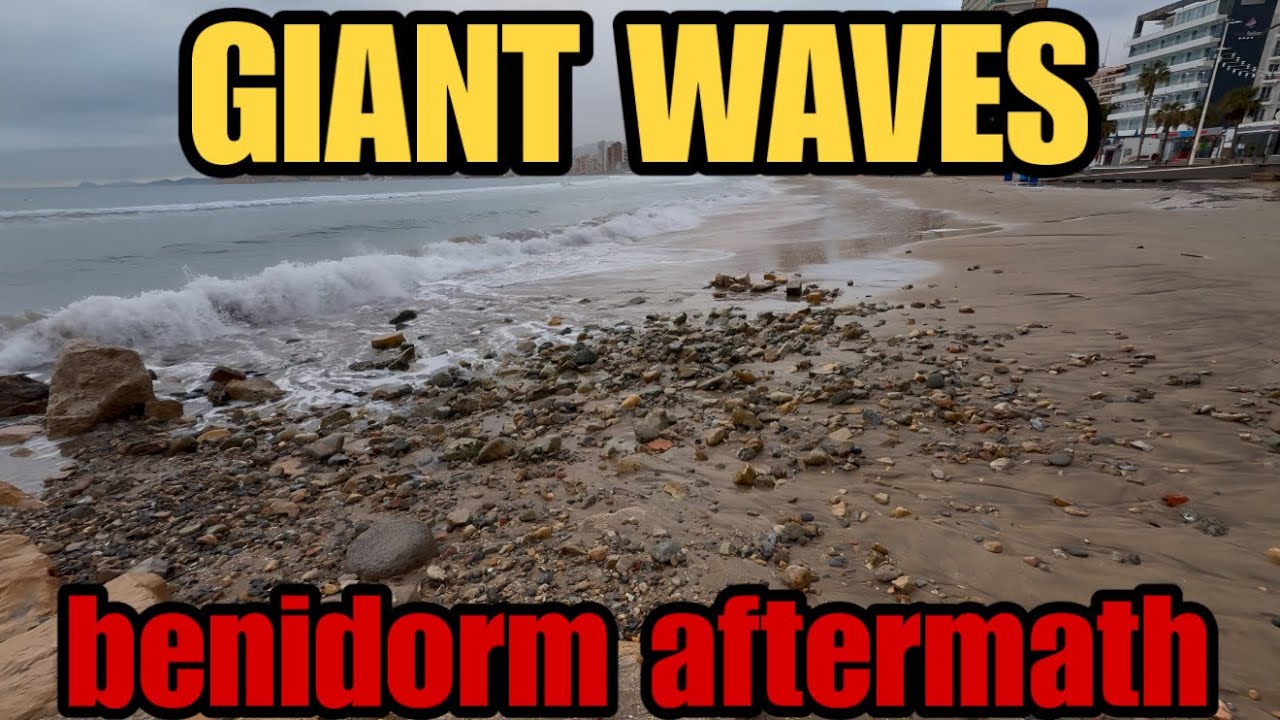 GIANT waves Destroy the Beach in Benidorm! 🌊😯