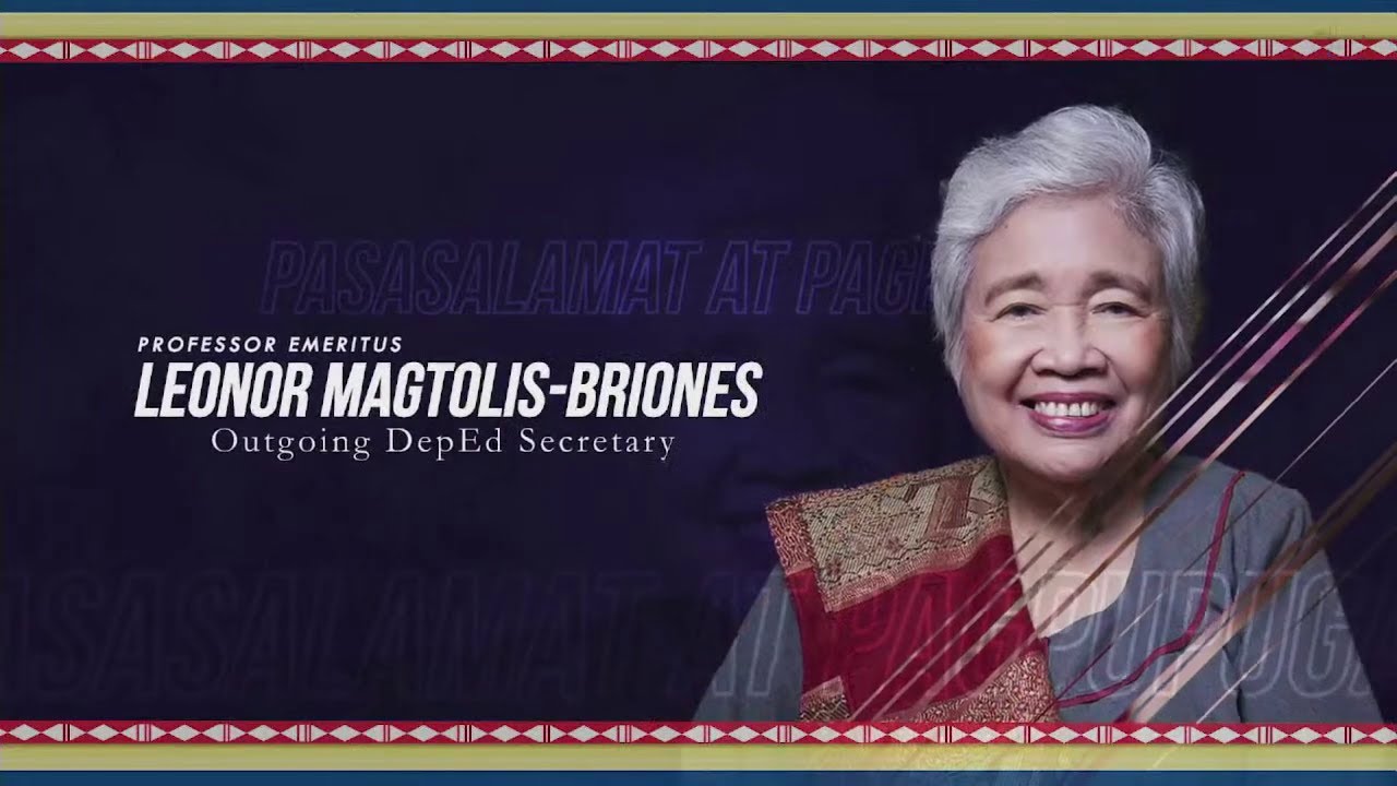 Speech of the outgoing DepEd Secretary Professor Emeritus Leonor Magtolis-Briones