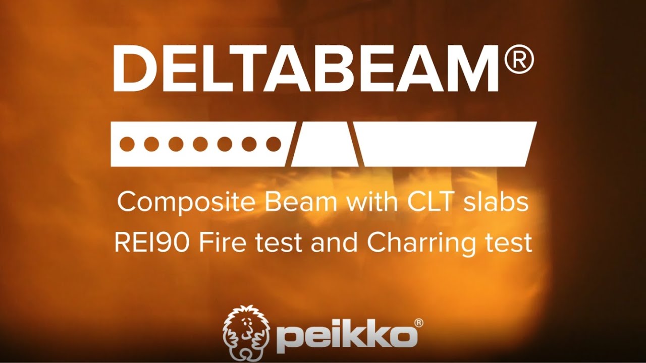 DELTABEAM® composite beam with CLT slabs REI90 fire test and charring test