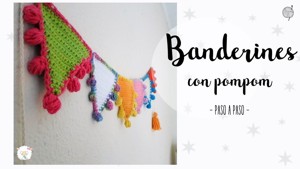 Banderines a crochet con pompom