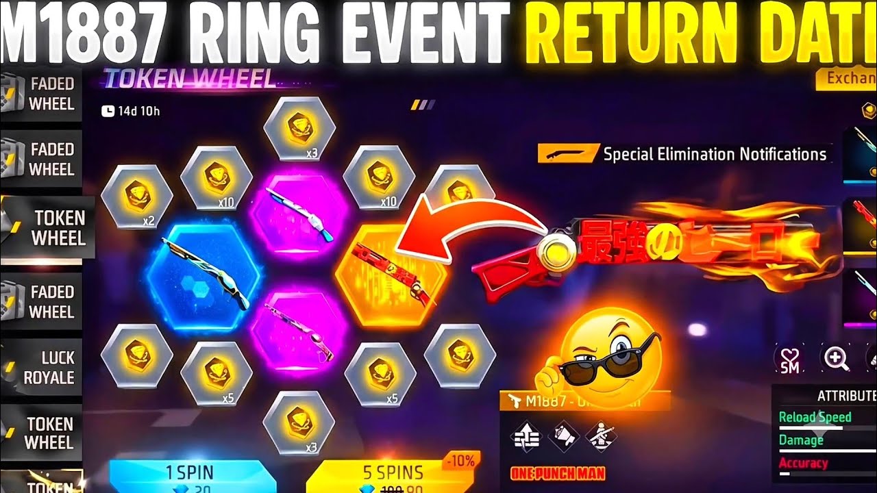 M1887 Gun Skin Return Confirm Date💥🥳 | M1887 Ring Event Return | Shotgun Skin Return Date