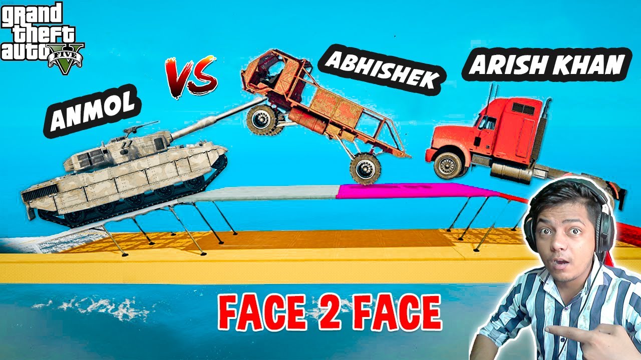 GTA 5 | FACE 2 FACE RACE CHALLENGE WITH @AbhishekkzGaming @arishkhan @sachingamingtv8251 SUPER FUN 😂