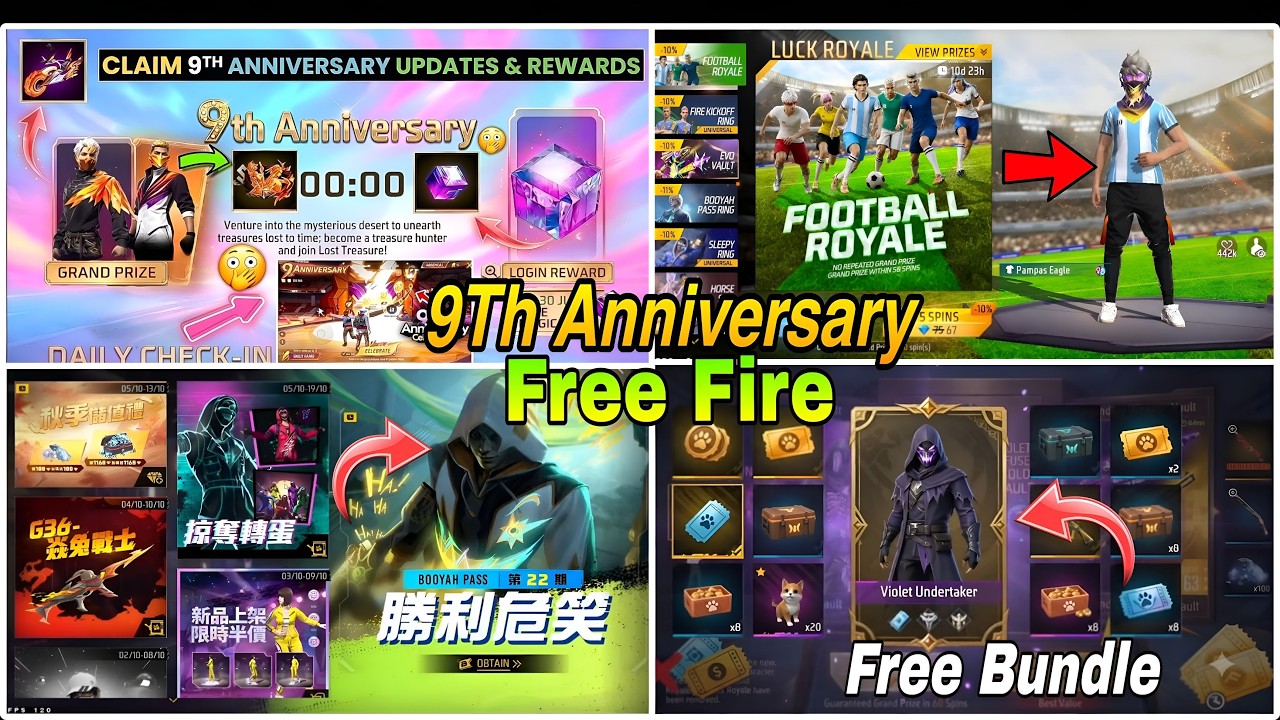 9th Anniversary Event Free Fire | Free Fire Anniversary Event | Free Fire 9th Anniversary Event