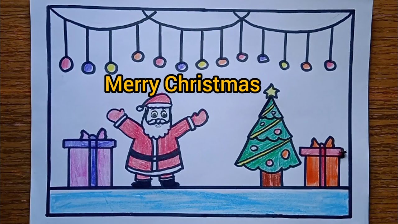 Santa Claus drawing/Merry Christmas drawing/Merry Christmas drawing/very easy steps for beginners