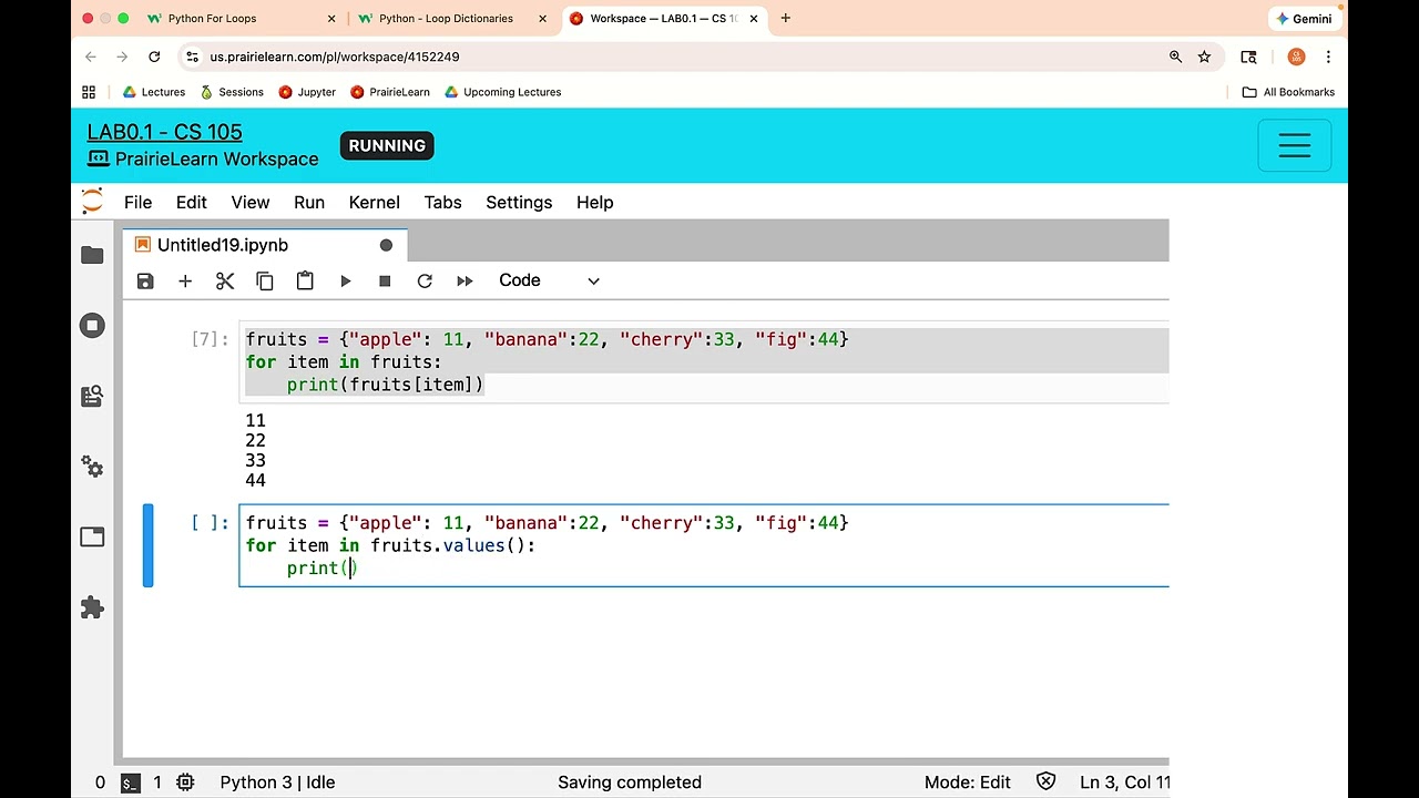 Циклы for в Python — перебор списков, строк и словарей (курс CS105 в UIUC)