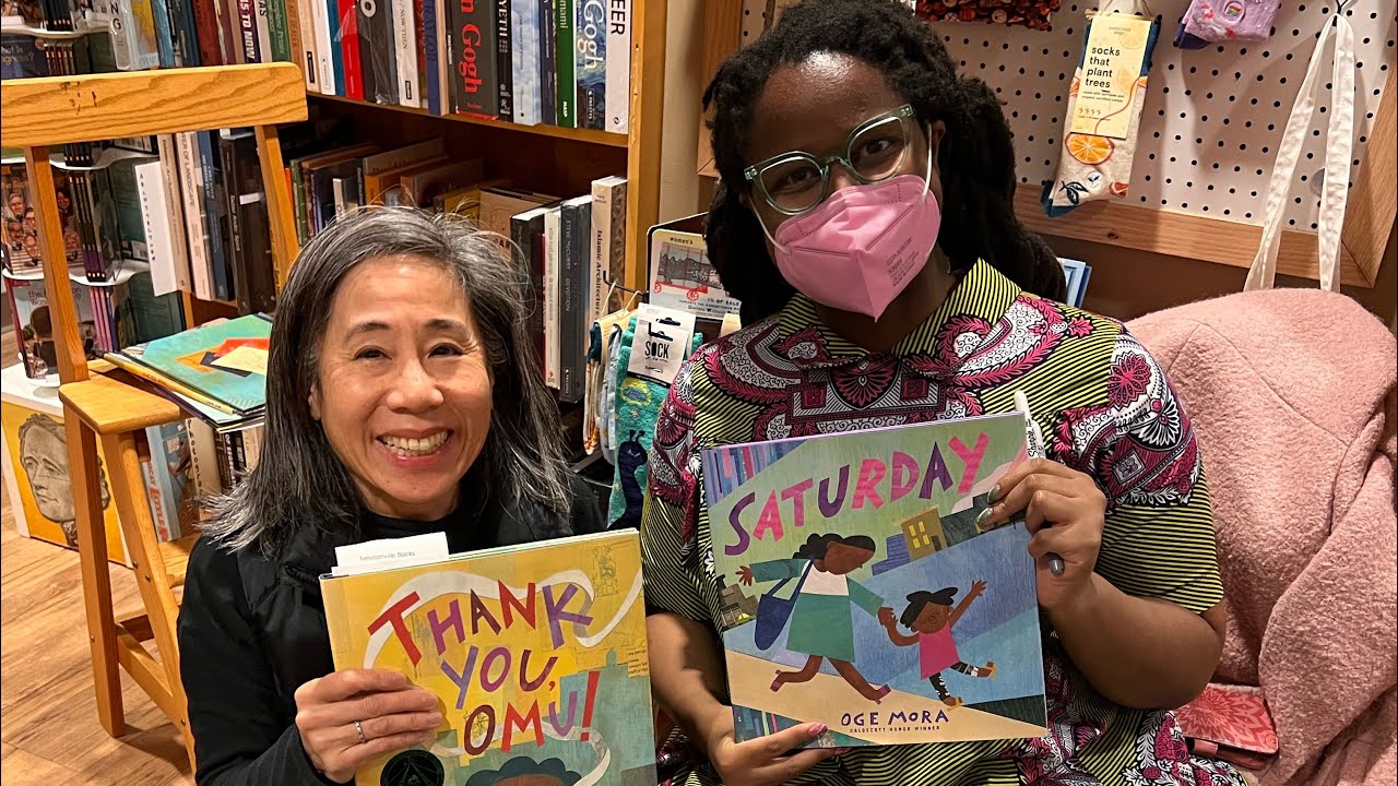Oge Mora reads SATURDAY and THANK YOU, OMU at Newtonville Books
