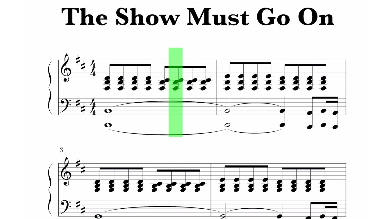 Queen - The Show Must Go On Sheet Music