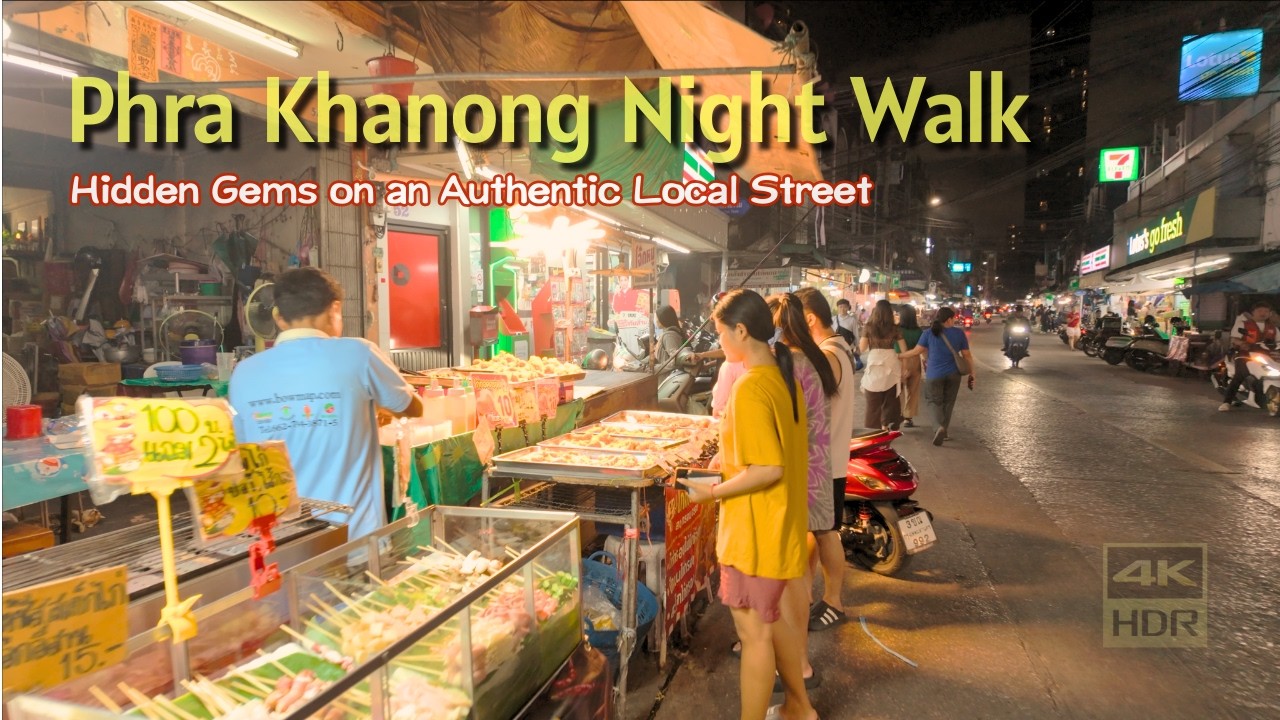 [BANGKOK] Phra Khanong Night Walk 🍜🌙 Authentic Street Food & Local Vibes