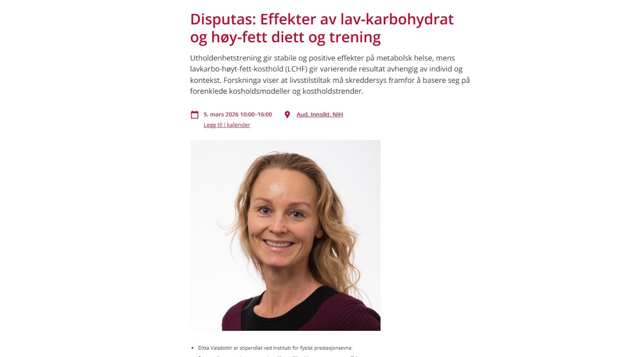 Disputas | Del -2 | Effekter av lav-karbohydrat og høy-fett diett og trening.
