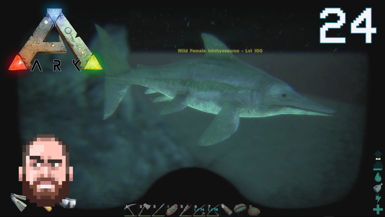 Scuba Armor, Ichthy Taming, & Underwater Cave - ARK: Survival Evolved Single Player - S1E24
