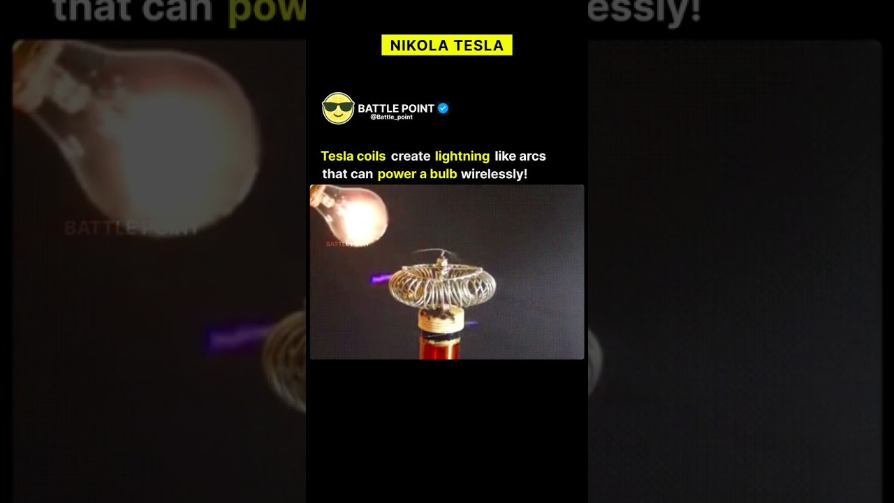 Tesla Coil Powers Bulb Wirelessly ⚡ How It Works!