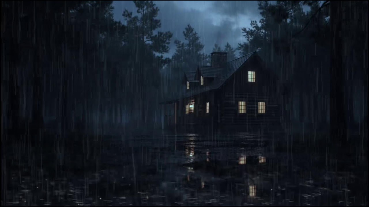 Soothing Rain and Gentle Thunder by a Forest Cabin | Drift Into Deep Sleep