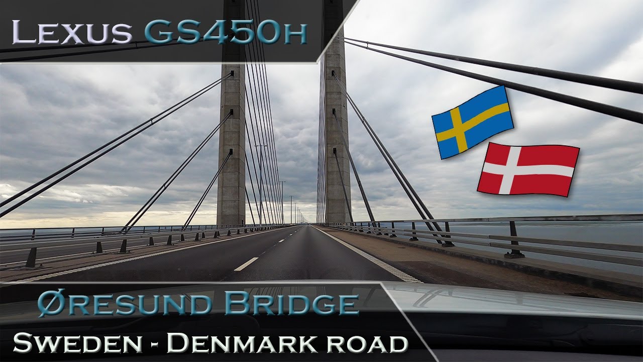 Øresund bridge onboard cam drive - Sweden-Denmark road in Lexus GS450h